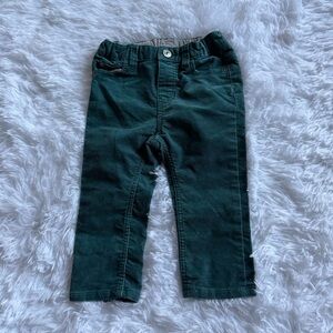 H&M Baby Corduroy Pants 9-12M Green Adjustable Waist Casual‎ Everyday
